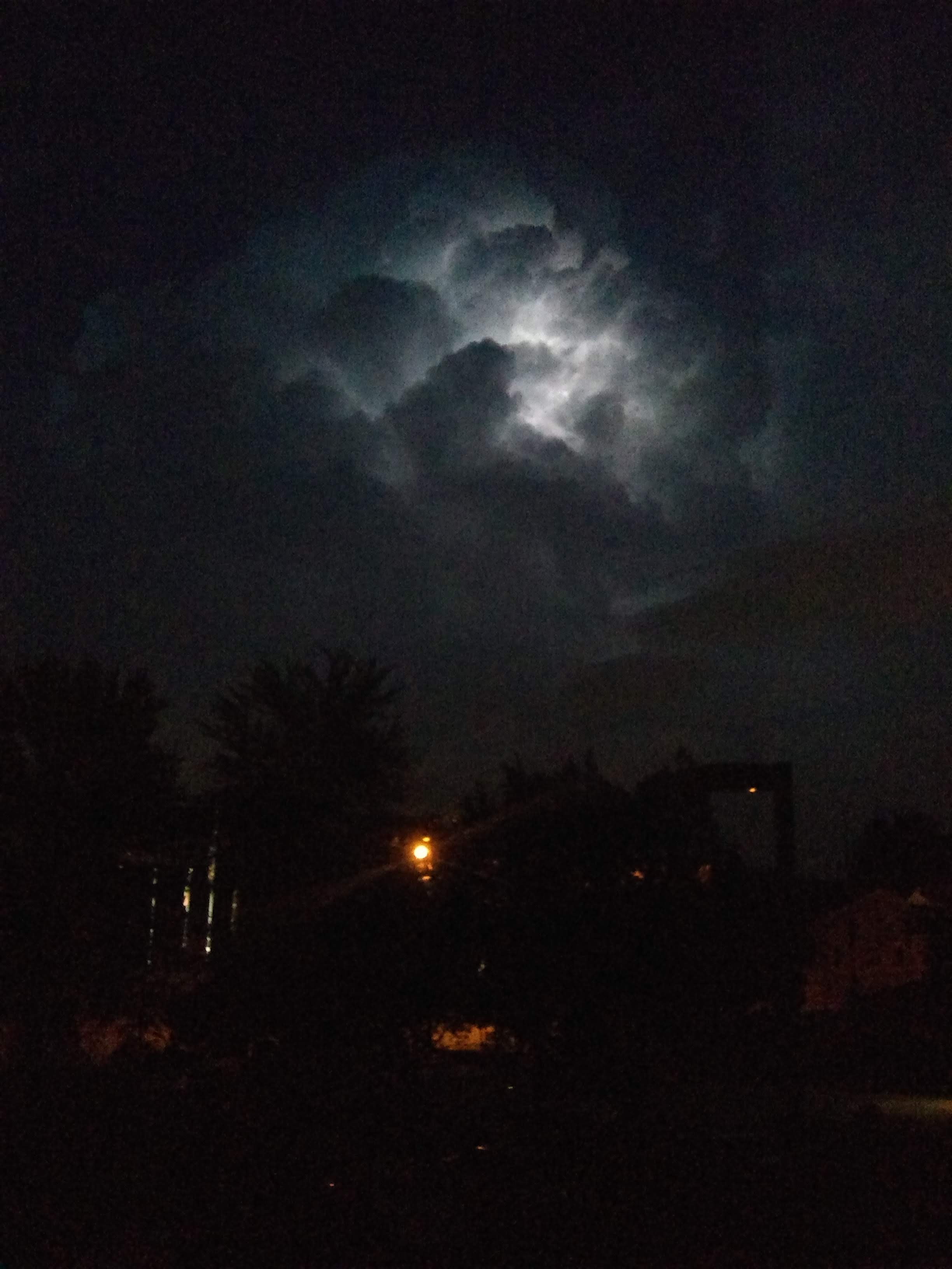 Lightening inside Night Clouds